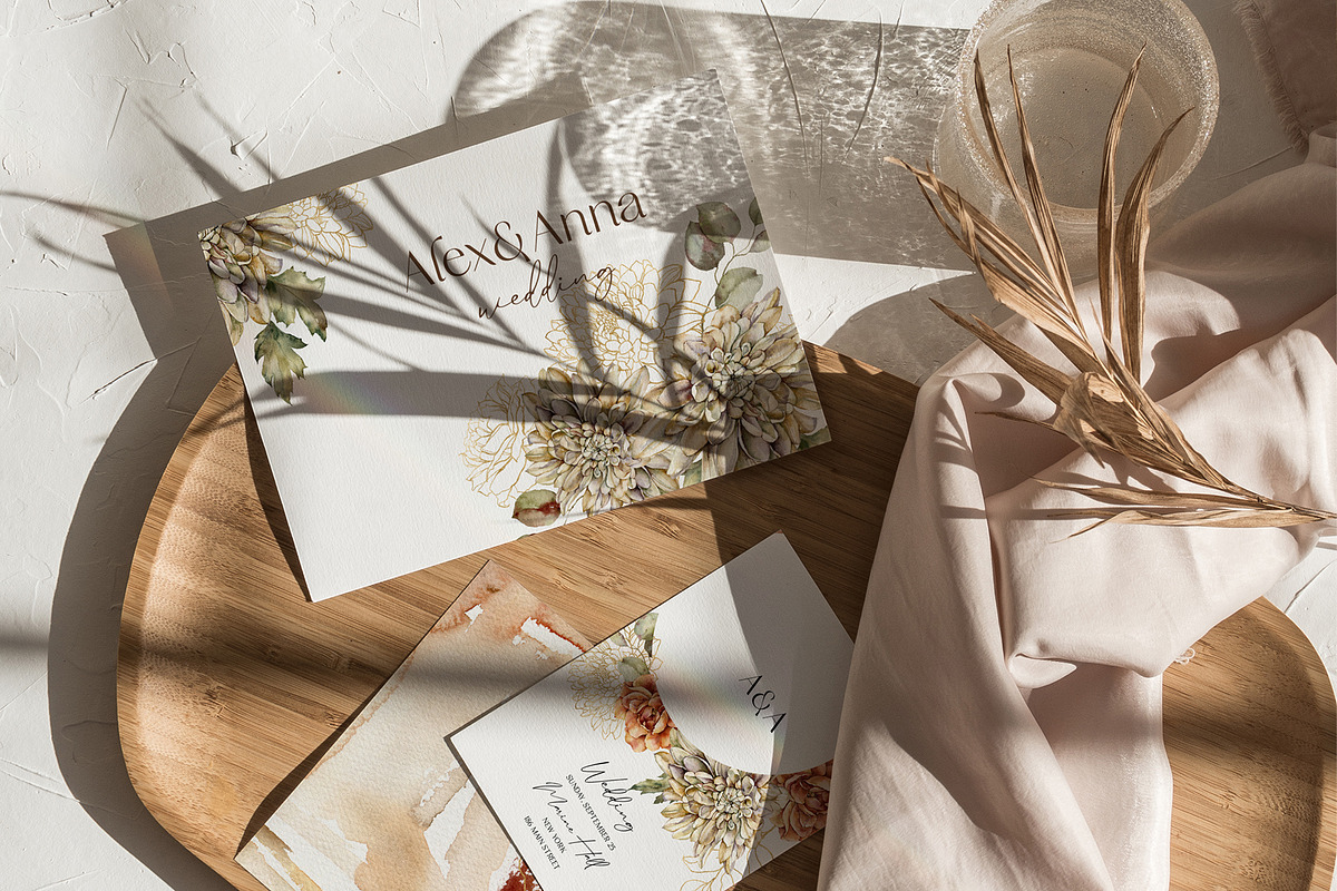 Autumn fall watercolor flowers, a Decorative Illustration by Yuliya Derbisheva (Photo 5 of 13)