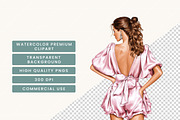 Watercolor Pajama Party Clipart, a Person Illustration by BusyDaydesign (Thumbnail 7 of 9)