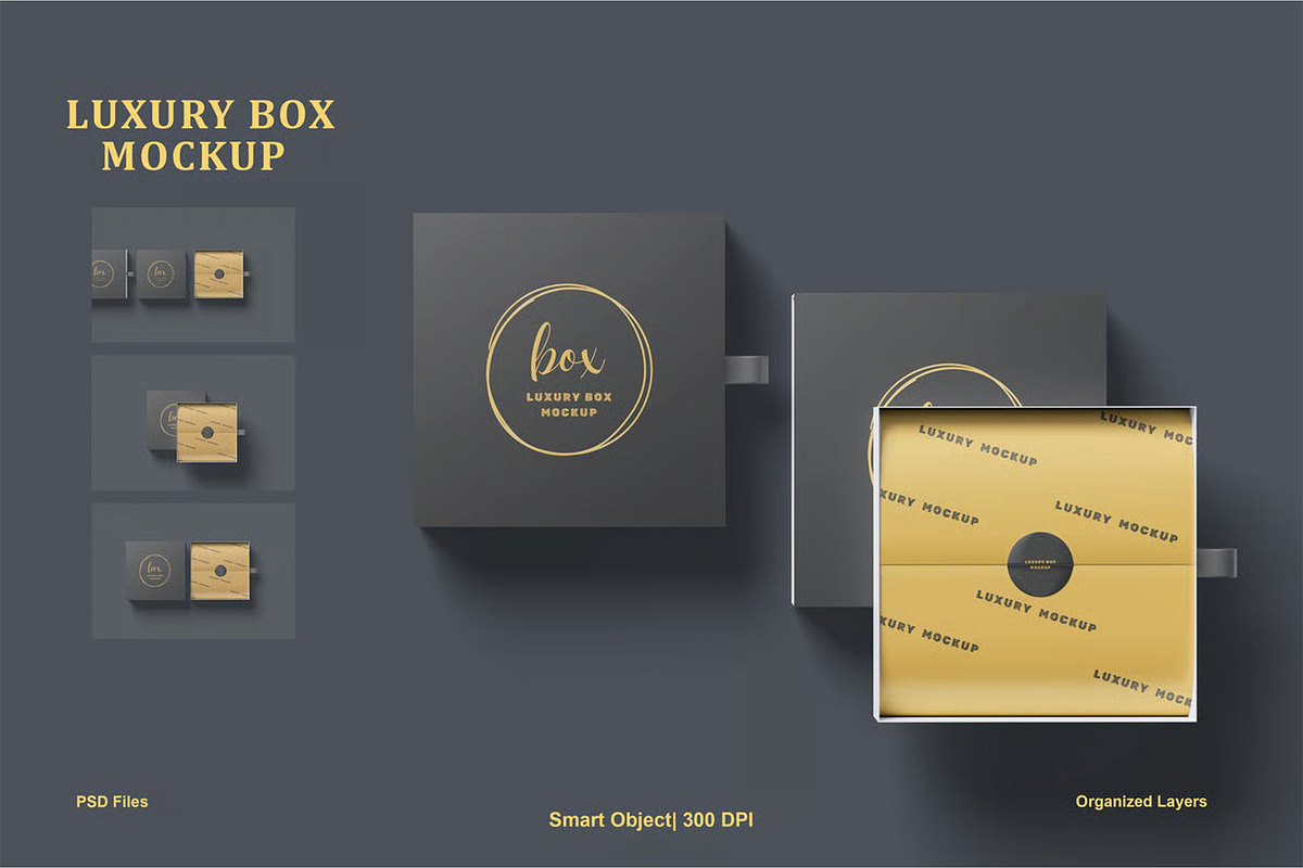 Luxury Box Mockup, a Packaging Mockup by zpackcreative (Photo 1 of 5)