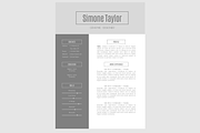 The Simone Resume Pack - Grey, a Resume Template by LeArt (Thumbnail 2 of 4)
