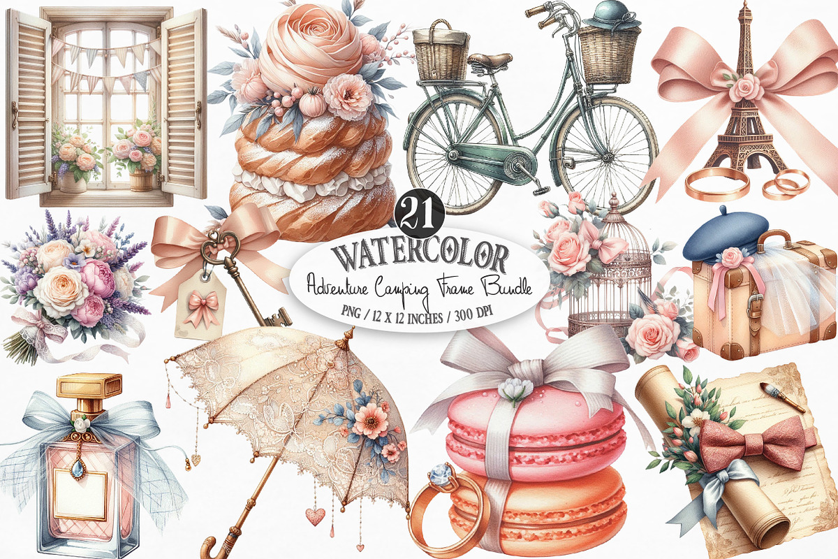 Parisian Just Married Clipart, an Illustration by Designking (Photo 1 of 4)