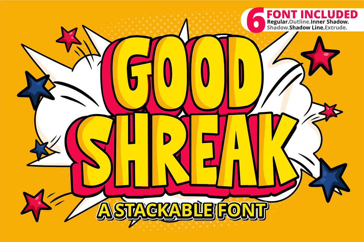 Good Shreak Font, a Script Font by Mabhal Studio (Photo 1 of 10)