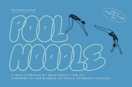 Pool Noodle: A Bubble Letter Font, a Handwritten Font by DeliFreshTypeCo.