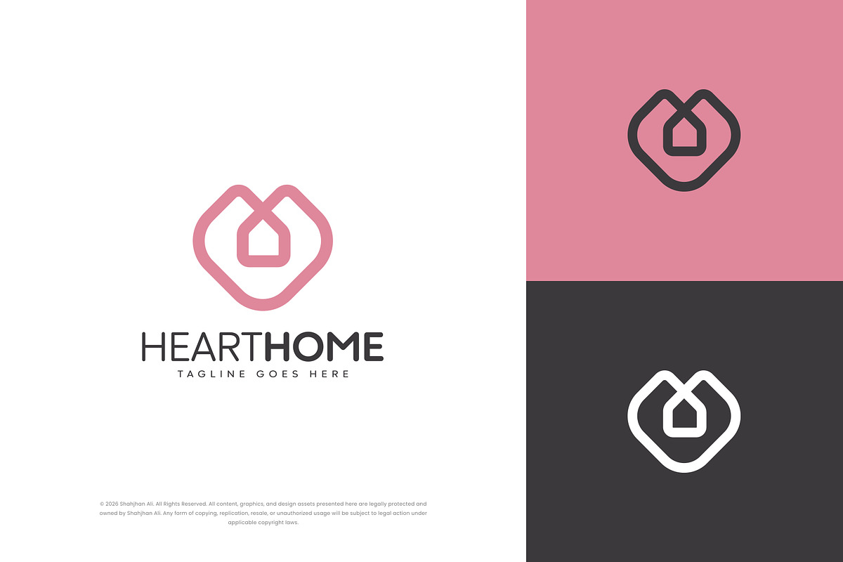 Minimal Heart Real Estate Logo, a Branding & Logo Template by Shahjhan (Photo 1 of 5)