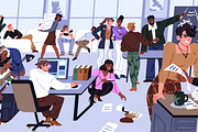 Office chaos and mess concept, a Work Illustration by PaperTrident (Thumbnail 2 of 3)