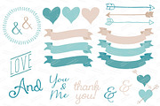 Vintage Blue Vector Wedding Flowers, an Illustration by Amanda Ilkov (Thumbnail 4 of 4)
