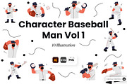 Character Baseball Man Vol 1, a Sport Illustration by SLAB! Design (Thumbnail 1 of 3)