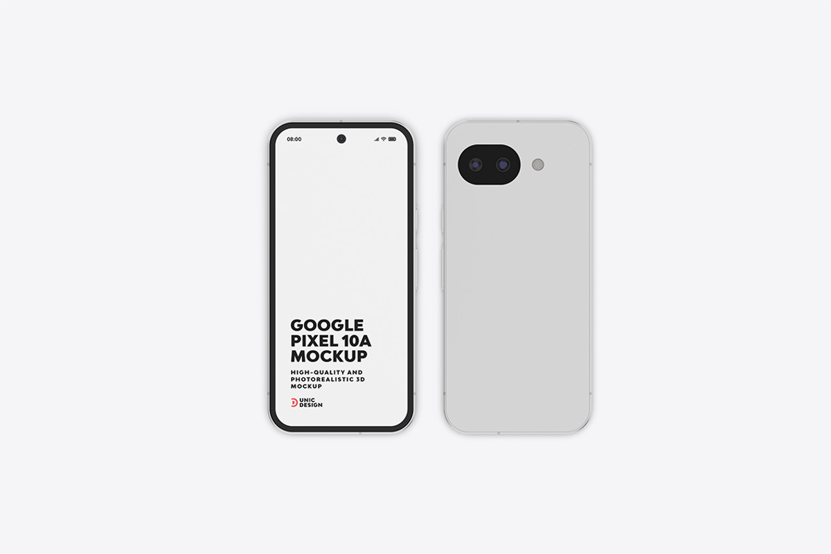 Google Pixel 10a Mockup, an Android Mockup by UnicDesign (Photo 10 of 12)