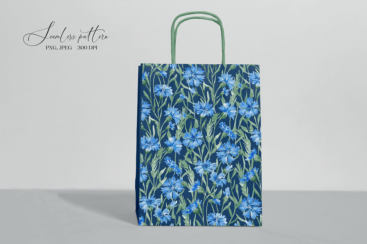 Cornflower blooms pattern, a Pattern Graphic by SirenaArt (Photo 12 of 14)