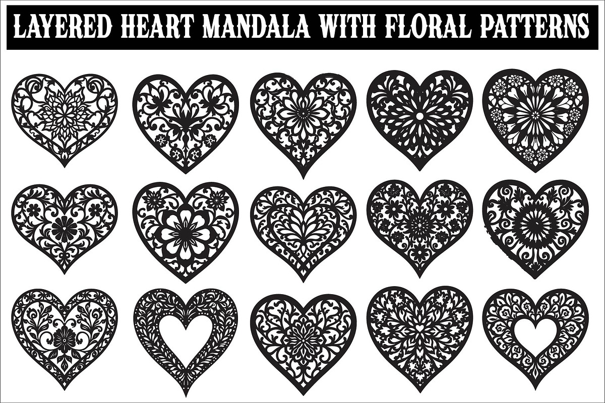 Layered Heart Mandala with Floral, an Illustration by Amazin_art (Photo 1 of 16)