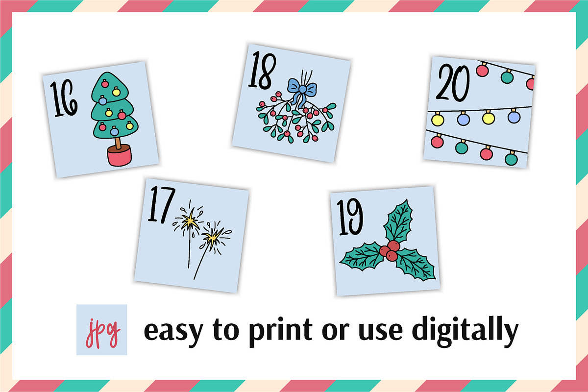 Christmas Advent Calendar for kids, a Card Template by AnnaViolet_store (Photo 7 of 11)