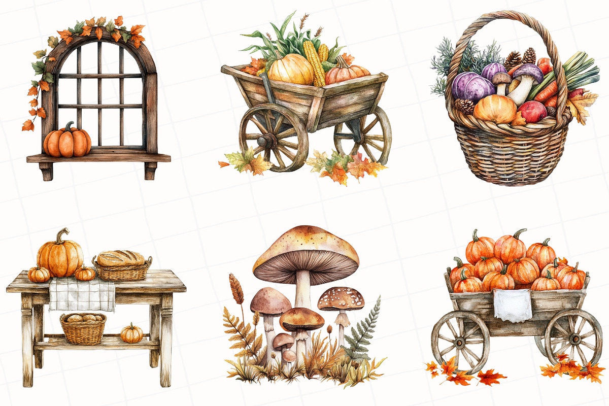 Autumn Aesthetic Elements Clipart, an Illustration by OK Design (Photo 5 of 5)