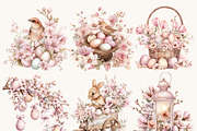 Watercolor Pink Shabby Chic Easter, an Object Illustration by BusyDaydesign (Thumbnail 3 of 9)
