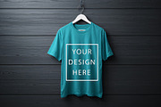 T-Shirt Mockup - Teal Edition, a Shirt Mockup by ForhadGFX (Thumbnail 12 of 12)