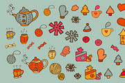 Winter cute patterns + elements., a Pattern Graphic by Little A (Aigul) (Thumbnail 2 of 4)