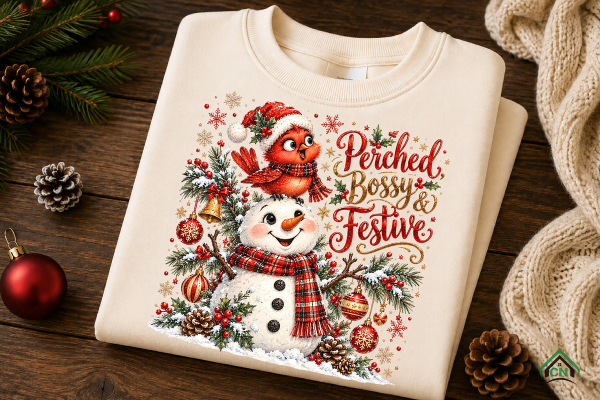 Perched, Bossy & Festive Christmas, a Seasonal Illustration by Craft Nest (Photo 6 of 6)