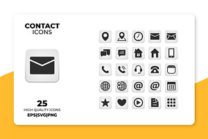 Black Contact Icon Set