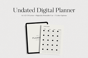 Undated Yearly Digital Planner