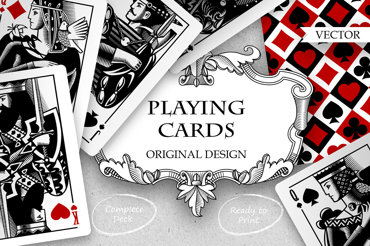 Engraved playing cards for poker, an Object Illustration by Retro Graphic Box (Photo 5 of 5)