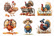 Watercolor Autumn Turkey Clipart, an Illustration by Dream Creation (Thumbnail 2 of 5)