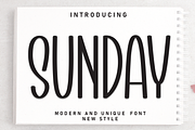 Sunday | Script Font, a Script Font by Scratchones (Thumbnail 1 of 8)