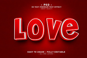 Love 3D Editable Psd Text Effect, a Layer Style Add-On by Md Jahidul99