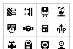 Set Icons Of Heating