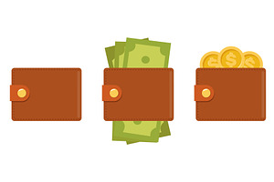Leather wallet with green paper, a Finance Illustration by Vectorbuum