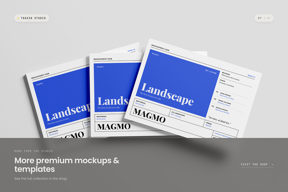A4 Landscape Magazine Mockup, a Books & Magazine Mockup by Toasin Studio (Photo 7 of 7)