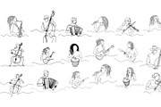 Men and women musicians sketch style, an Object Graphic by SketchArtStudio (Thumbnail 3 of 3)