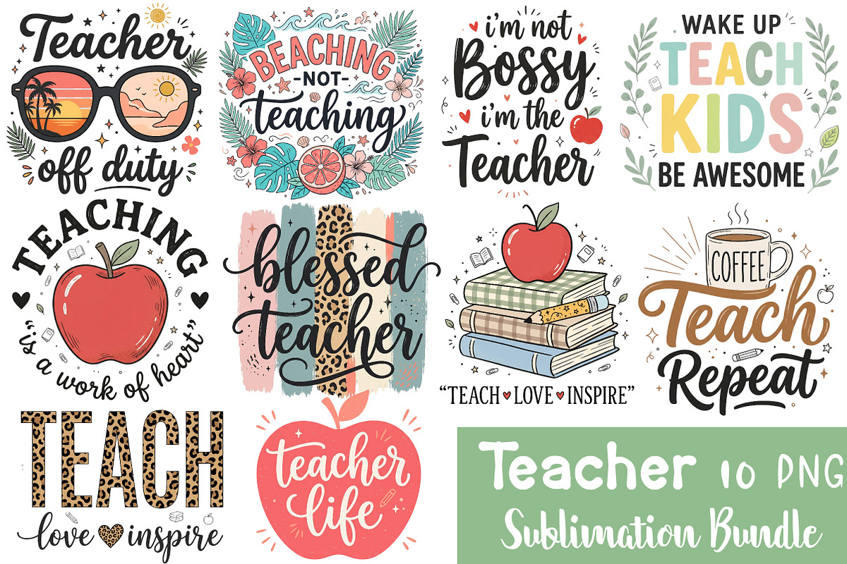 Teacher Sublimation Bundle, a Sport Illustration by CraftArtStudio (Photo 1 of 4)