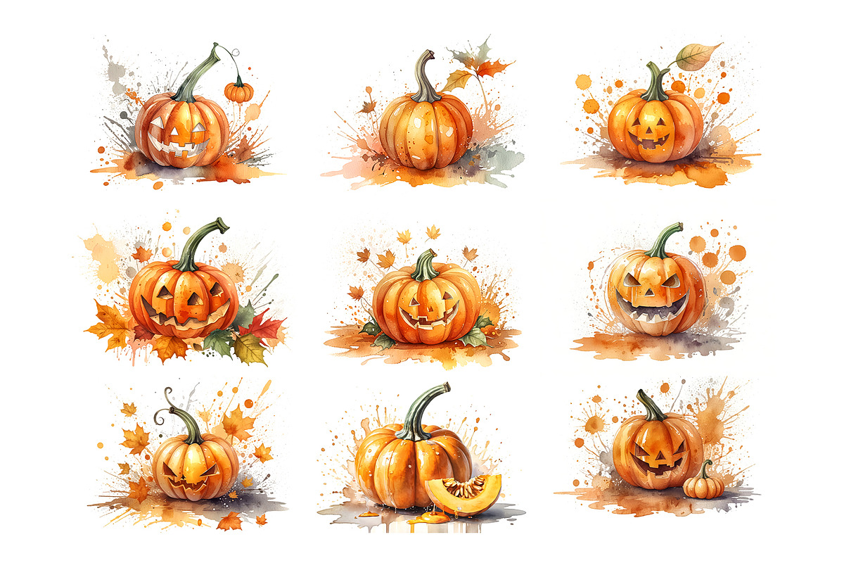 Pumpkins & halloween jack-o-lantern, an Object Graphic by Ligrenok Art (Photo 2 of 3)