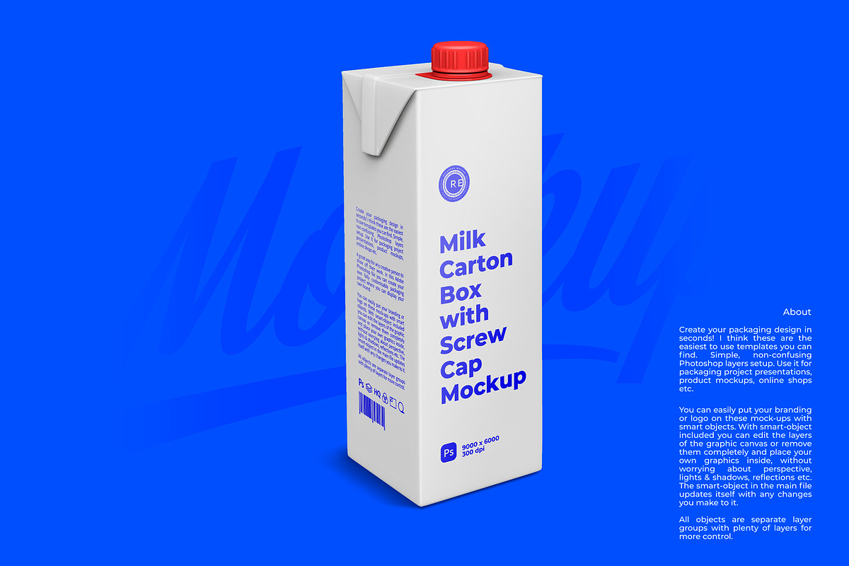 Carton Box with Screw Cap Mockup, a Packaging Mockup by Reformer Mockup (Photo 3 of 6)