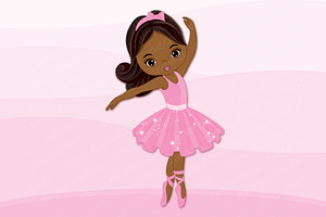 Vector African American Ballerina