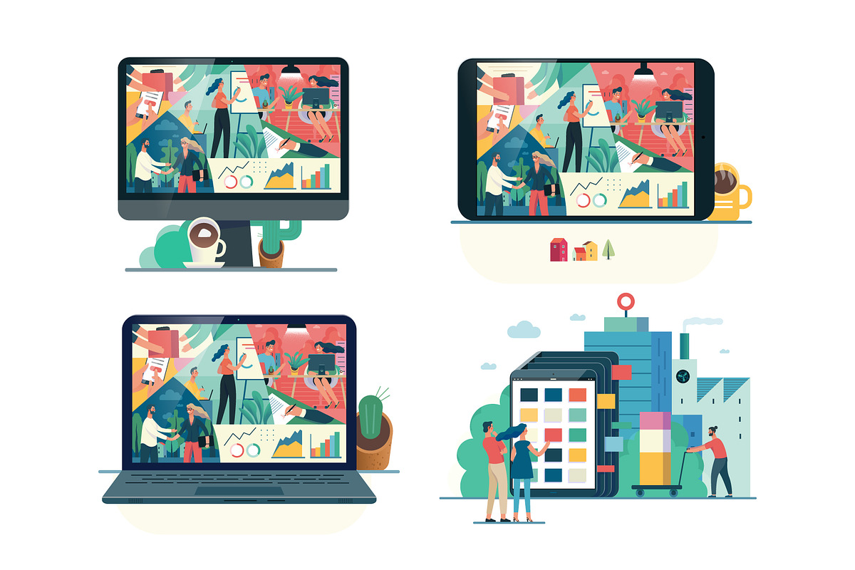 Company website vector Illustrations, a Work Illustration by Grivina's shop (Photo 9 of 26)
