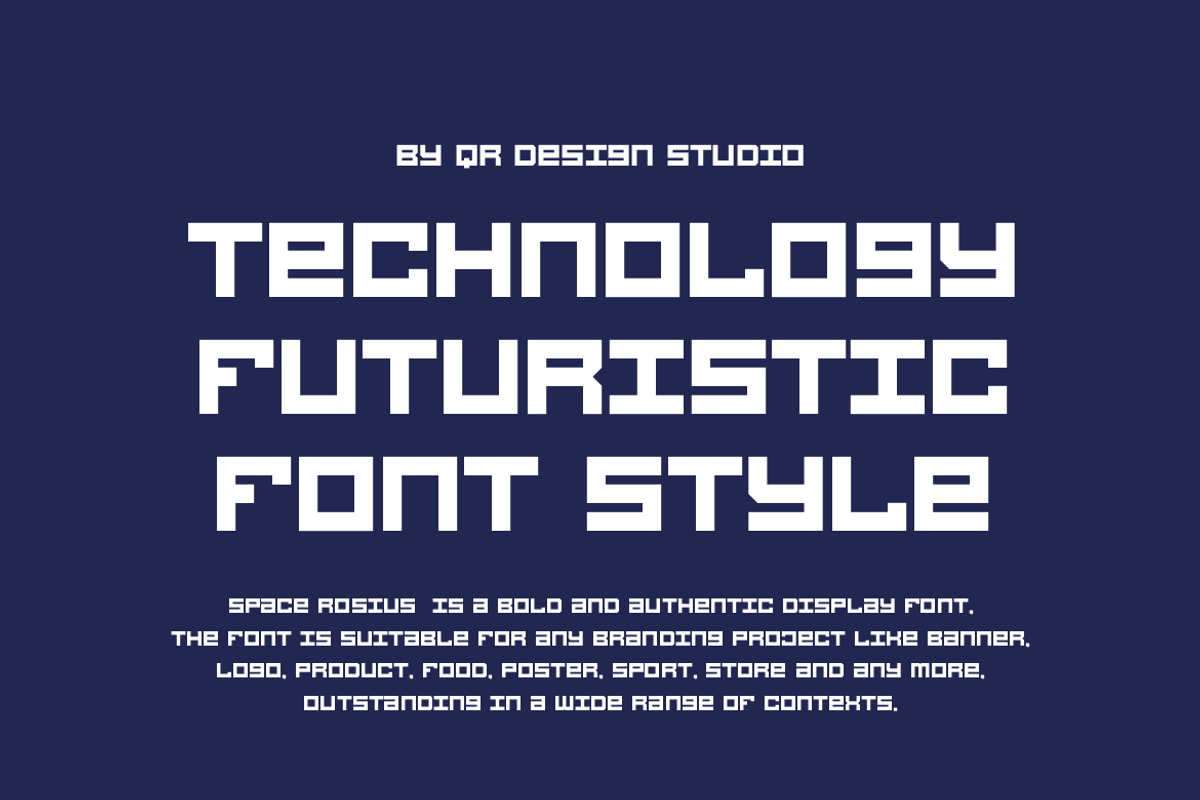 Space Rosius - Tech & Digital Font, a Sans Serif Font by QR Design Studio (Photo 2 of 6)