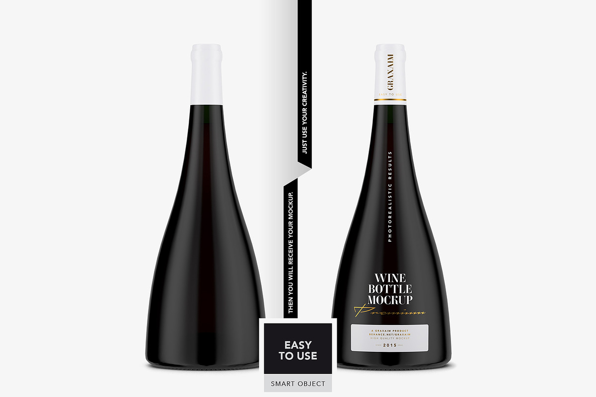 Black Bottle Mockup - Wine, a Product Mockup by Graxaim Mock-up (Photo 5 of 6)