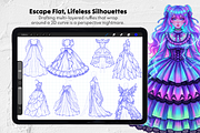 250 Dress Procreate Stamp Brushes, a Brush Add-On by Selentaori Studio (Thumbnail 8 of 12)