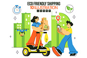 10 Eco Friendly Shipping Service, a Person Illustration by denayunebgt (Thumbnail 1 of 4)