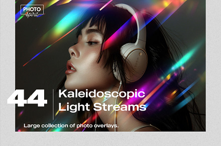 Kaleidoscopic Light Streams Overlays, a Brushes & More by PhotoSpirit