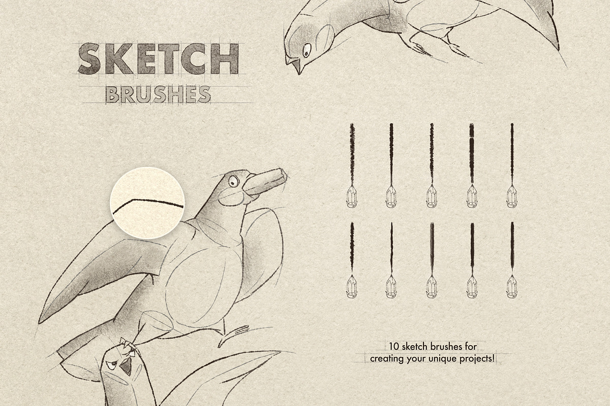 Sketch & Pencil Procreate Brushes, a Brush Add-On by Design Squad (Photo 2 of 5)
