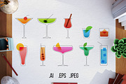 Cocktails glasses, a Food Illustration by CGterminal (Thumbnail 1 of 4)