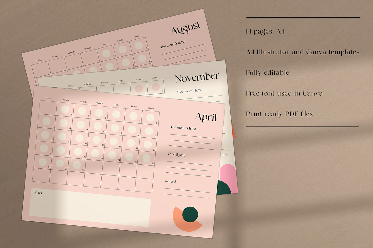 Habit Tracker 2025, a Templates & Theme by MMS Design Studio (Photo 3 of 6)