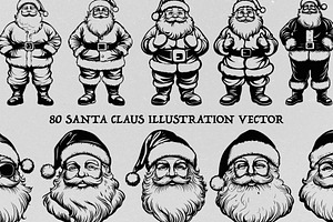 80 Santa Claus Illustration Vector, a Person Illustration by Alternate Studio