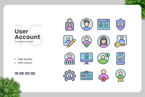 User Account Colored Icons, an Icon by Upnowgraphic