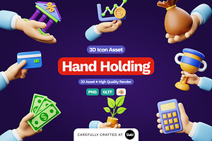 3D Hand Holding Icon