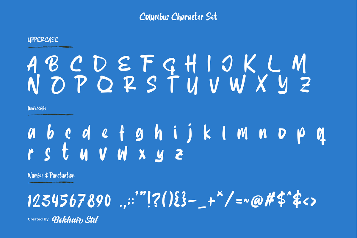 Columbus – Bold Handwritten Font, a Handwritten Font by Bekhair Studio (Photo 2 of 9)