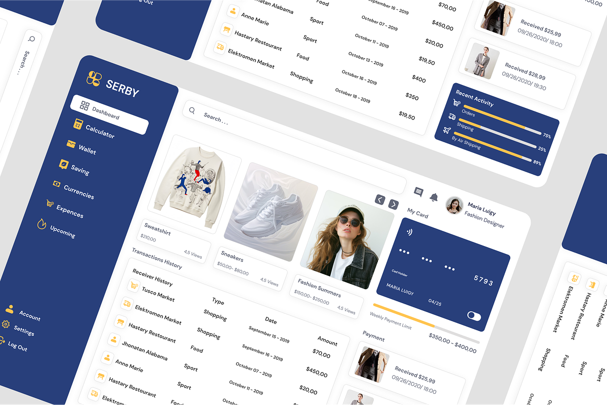 SERBY- Fashion Admin Dashboard, an UI Kit Template by SquidPixey (Photo 3 of 5)