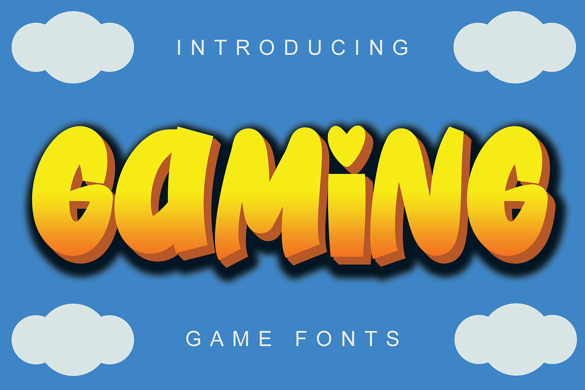 Gaming Font – Bold Typeface font, a Sans Serif Font by Bercreative (Photo 1 of 2)