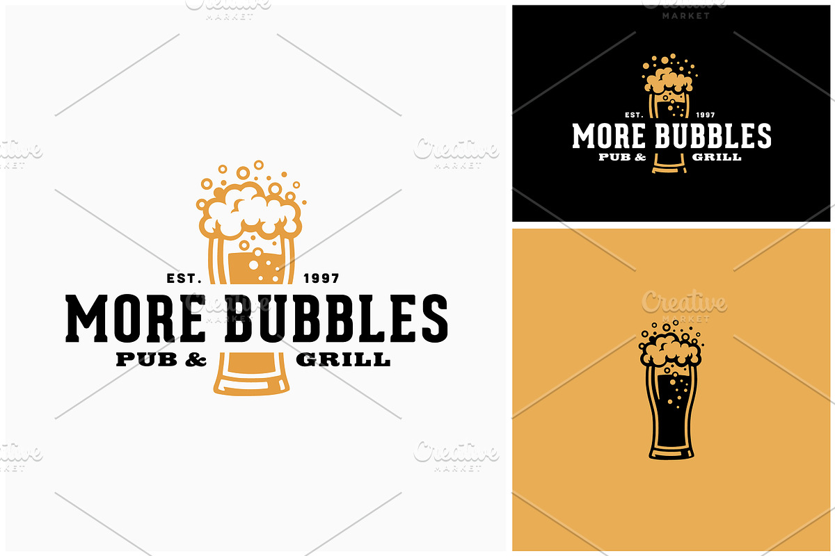 Beer Glass Froth Foam Pub Bar Logo, a Branding & Logo Template by Enola99d (Photo 1 of 2)